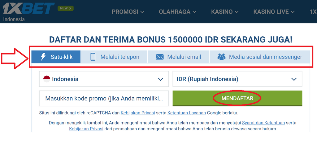Verifikasi Akun 1xBet Indonesia Baru